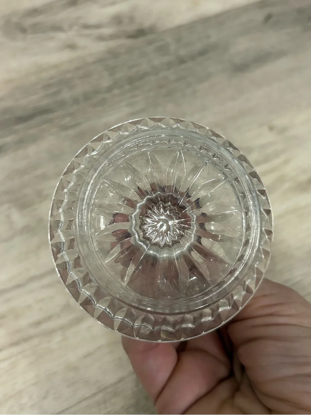 Vintage Clear Glass Crystal Ring Holder